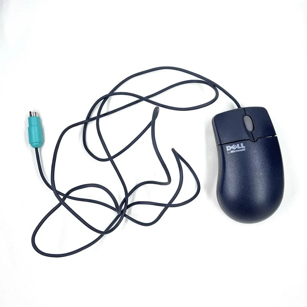 Vintage Microsoft Dell IntelliMouse 1.3A PS/2 Compatible Wired Mouse wheel Black